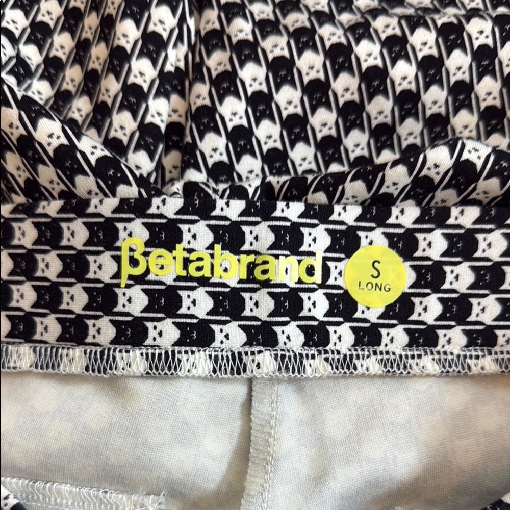 Betabrand Cat Print Black and White Trousers Size Small Tall - Picture 7 of 10